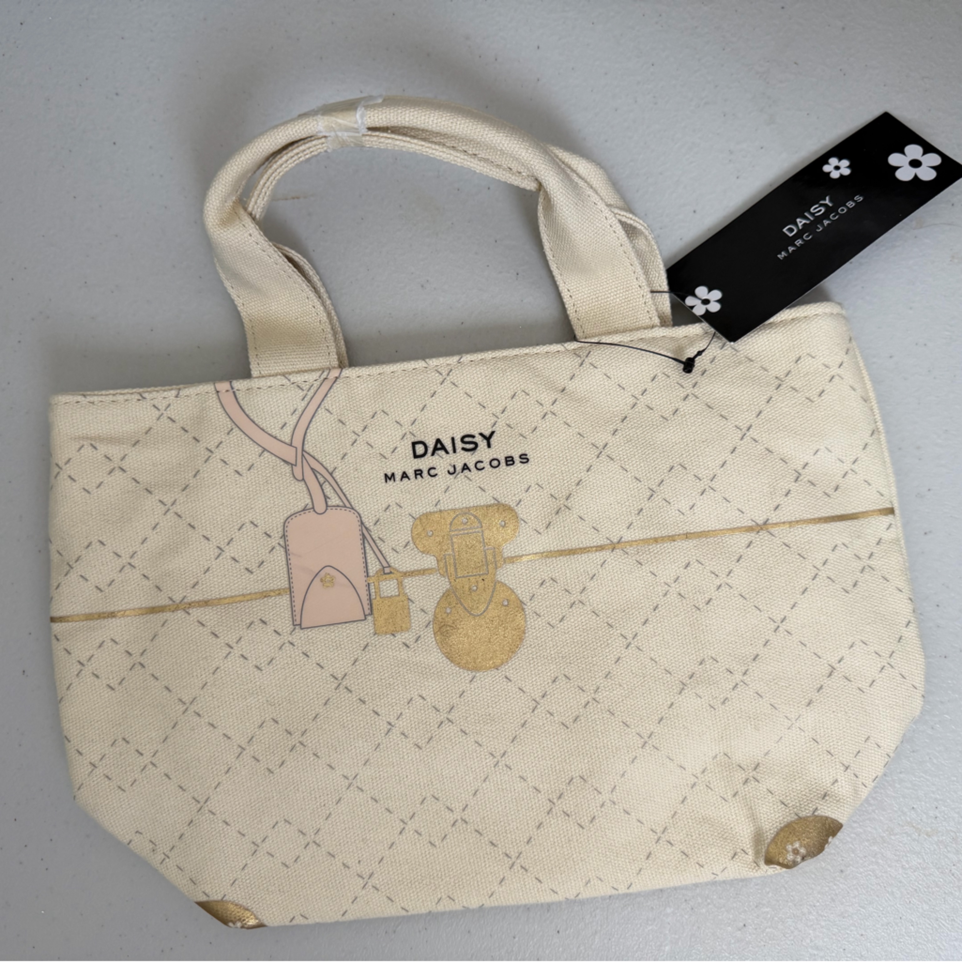 Marc Jacobs Daisy Cream And Gold Daisy Tote